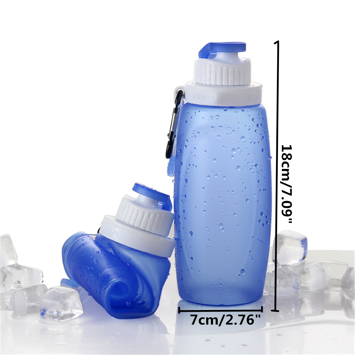 silicone foldable soft water bottle outdoor sports travel hiking