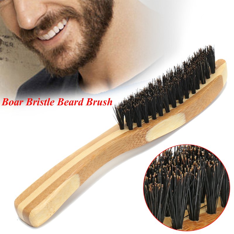 portable men boar bristle beard brush facial hair shaving brush