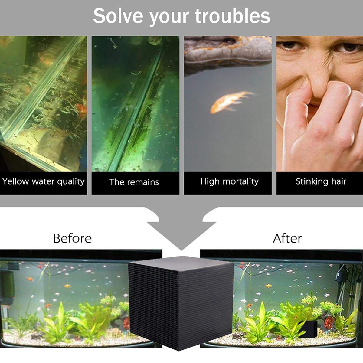 fish tank water eco-aquarium water purification cleaning cube