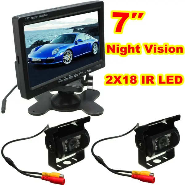 7 inç LCD Monitör + IR 18LED Ters Yedekleme Kamera Arkadan Görünüm Kit Kamyon Otobüsü RV için 7 inç LCD Monitör + IR 18LED Ters Yedekleme Kamera Arkadan Görünüm Kit Kamyon Otobüsü RV için