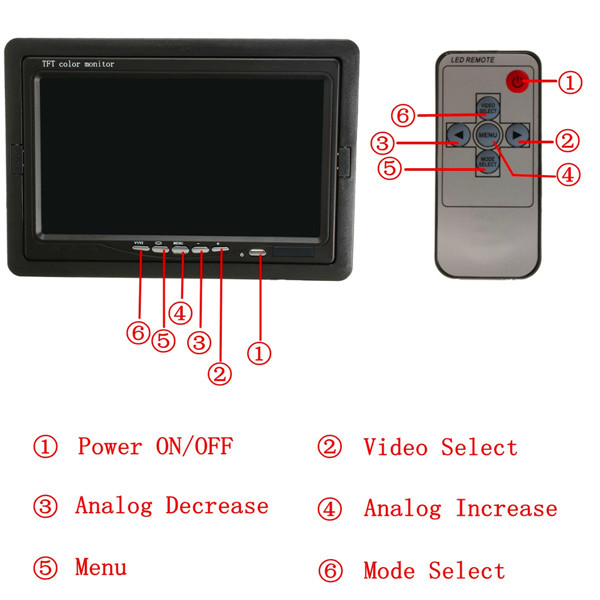 7 inç LCD Monitör + IR 18LED Ters Yedekleme Kamera Arkadan Görünüm Kit Kamyon Otobüsü RV için 7 inç LCD Monitör + IR 18LED Ters Yedekleme Kamera Arkadan Görünüm Kit Kamyon Otobüsü RV için