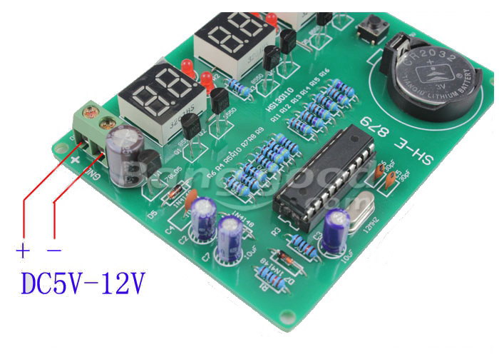 Kit di Orologio Elettronico Fai da Te 6 Digitali LED 9V-12V AT89C2051 Kit di Orologio Elettronico Fai da Te 6 Digitali LED 9V-12V AT89C2051