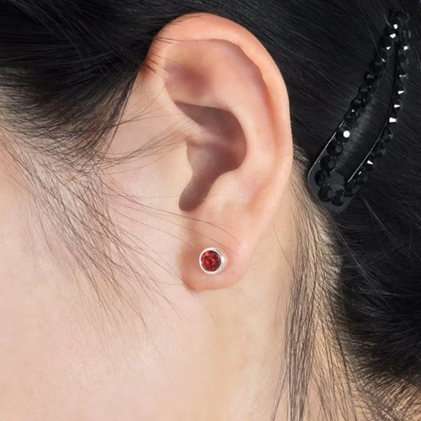 Rhinestone Round Ear Studs