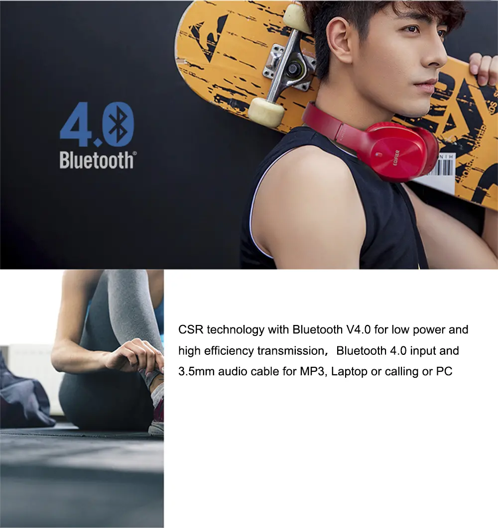 Edifier W800BT bluetooth 4.1 Wireless Headphone Stereo Sound bluetooth Headset with 3.5mm Cable