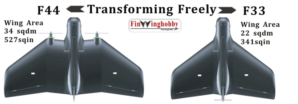 Finwinghobby F44 F33 1120mm 840mm Wingspan Portable Mapping Surveying FPV Transformer Wing FPV RC Airplane Kit Finwinghobby F44 F33 1120mm 840mm Wingspan Portable Mapping Surveying FPV Transformer Wing FPV RC Airplane Kit
