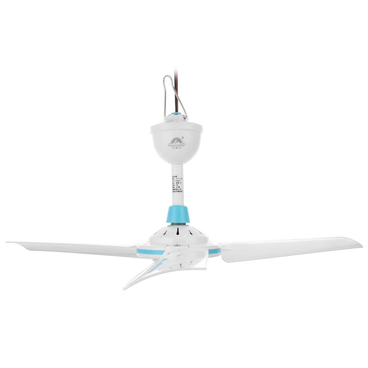 Dc 12v 6w 3 Leaves Portable Ceiling Fan Mini Hanging Ceiling Fan Humidifier Cooling