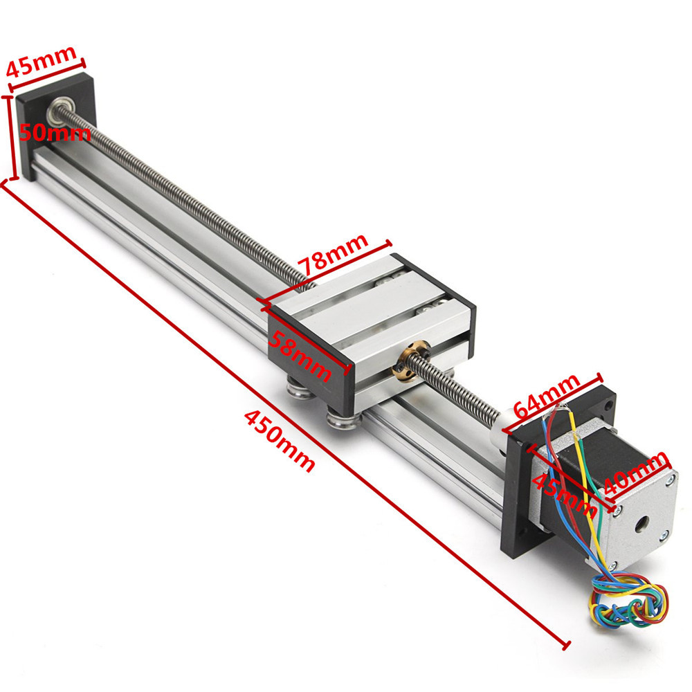 300mm Stroke Actuator CNC Lead Screw Linear Slide Rail Guide with 42 Stepper Motor