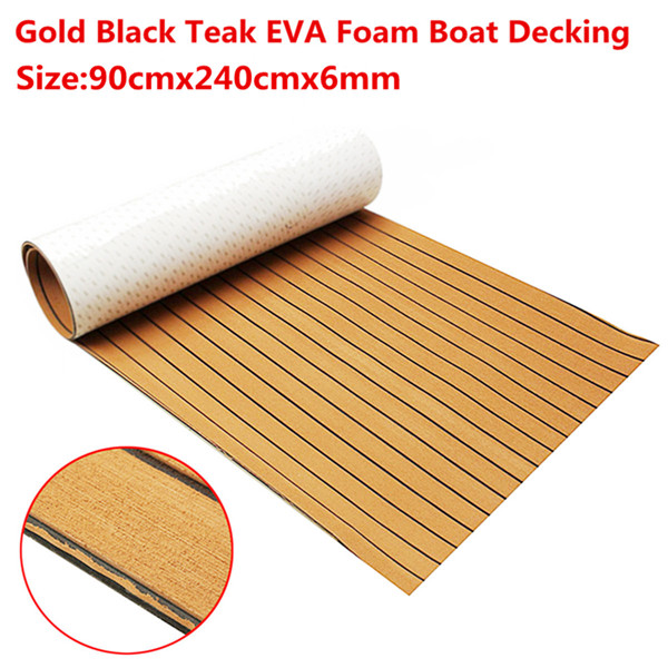 900x2400x6mm Eva Foam Gold With Black Line Marine Flooring Faux