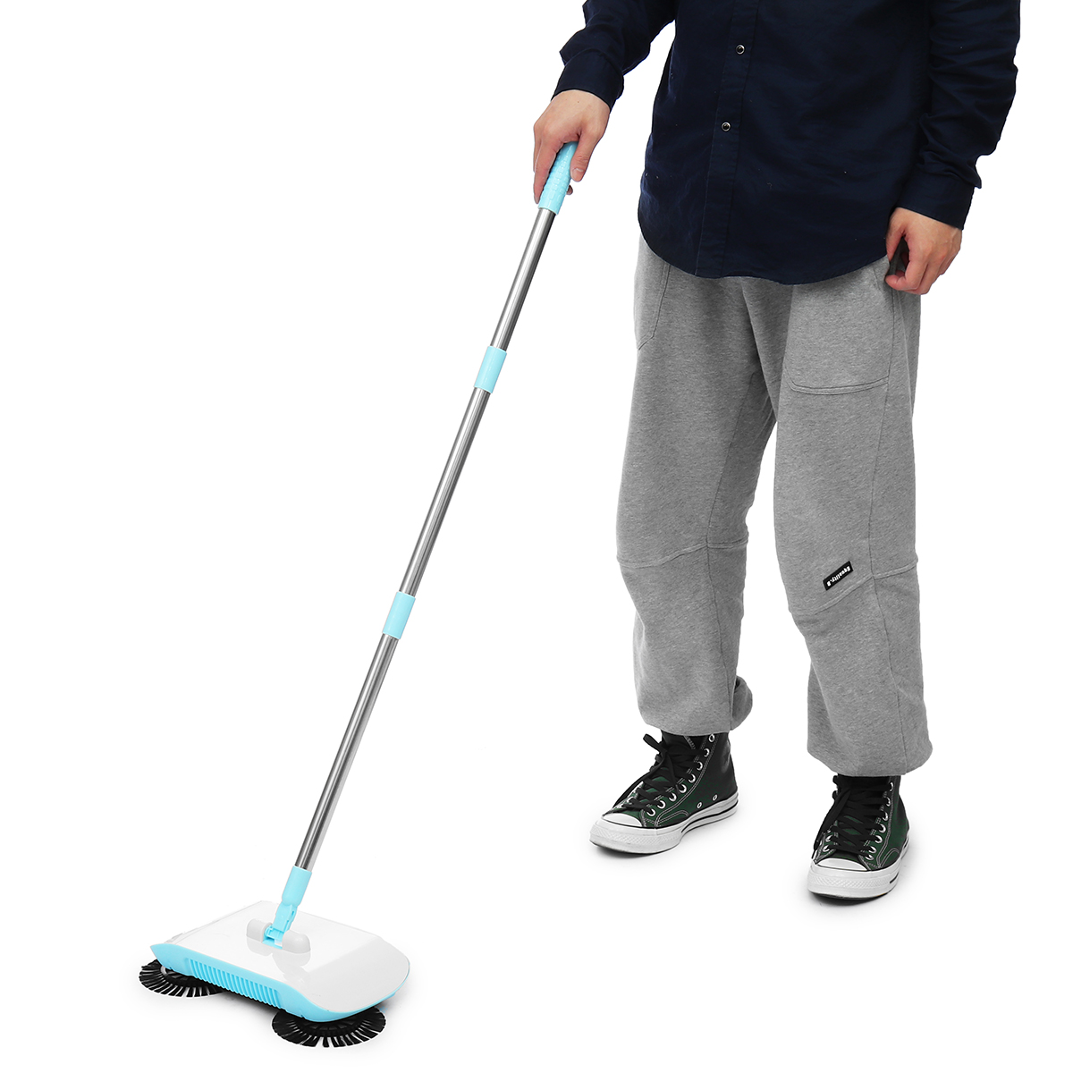 Sweeper Carpet Floor Sweep Natural Cordless Broom Mop 2in1 Lightweight