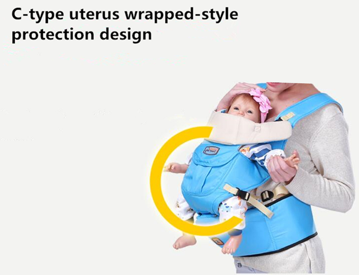 7 in 1 Adjustable Baby Infant Sling Carrier Breathable Comfortable Wrap Back Baby Carriers
