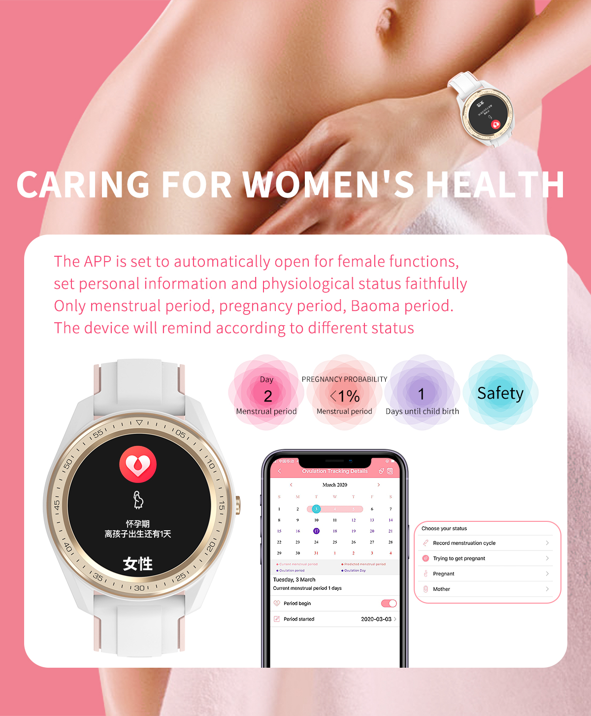 Bakeey M17 1,4 pouces HD Moniteur de pression artérielle à bracelet tactile 10 modes sportifs Tracker Smart Watch