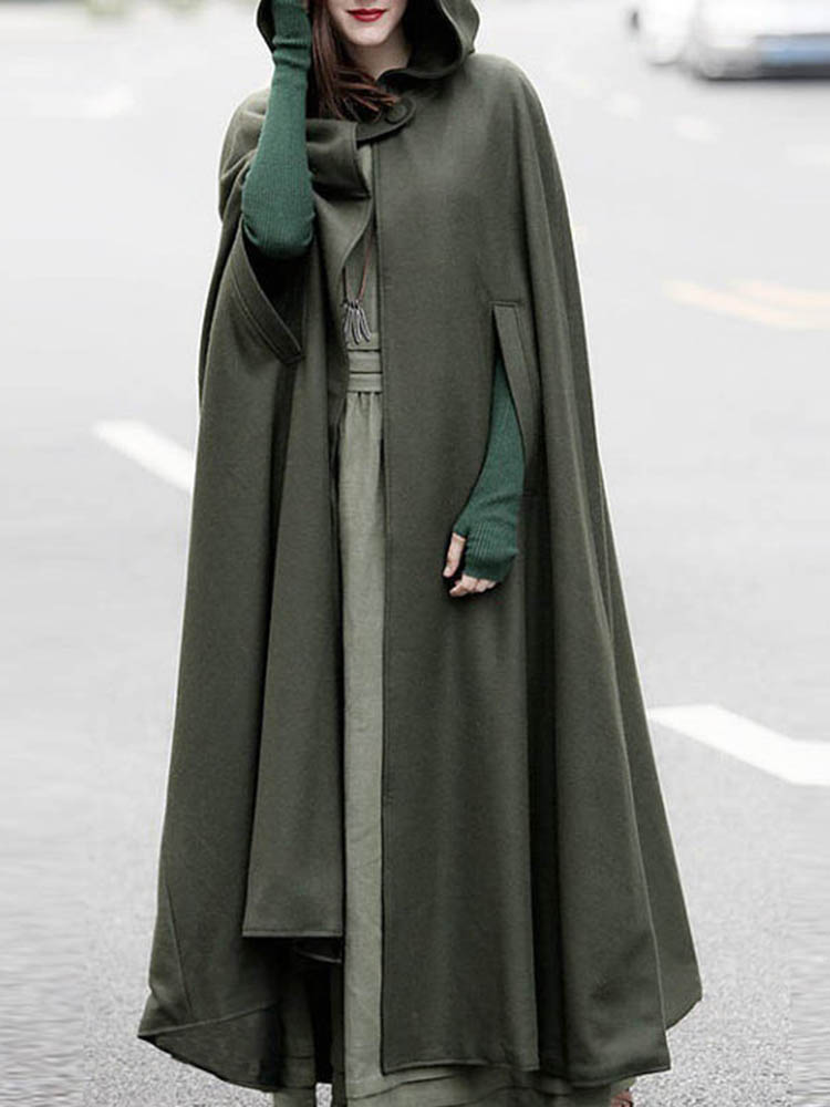 Damen Lässige Kapuze lose Cape Jacke Mäntel Mantel Damen Lässige Kapuze lose Cape Jacke Mäntel Mantel