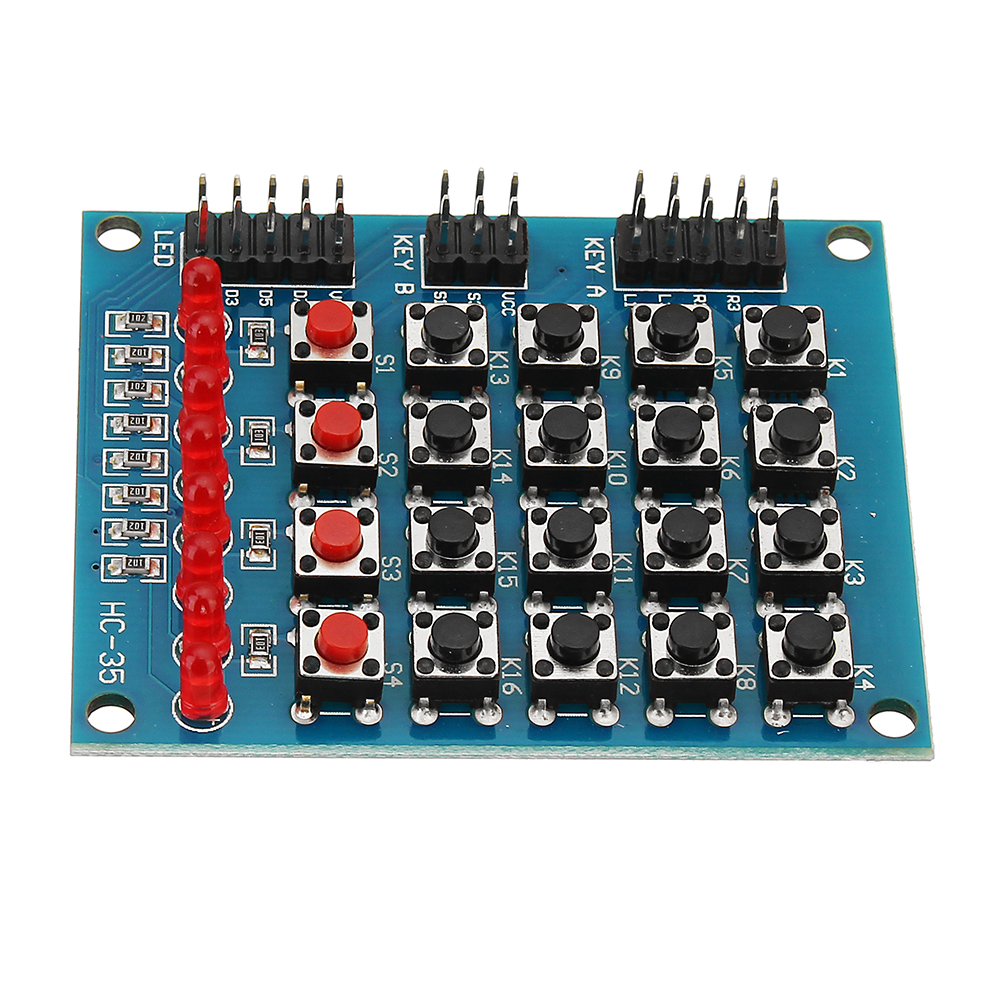 4 x 4 push buttons matrix keyboard