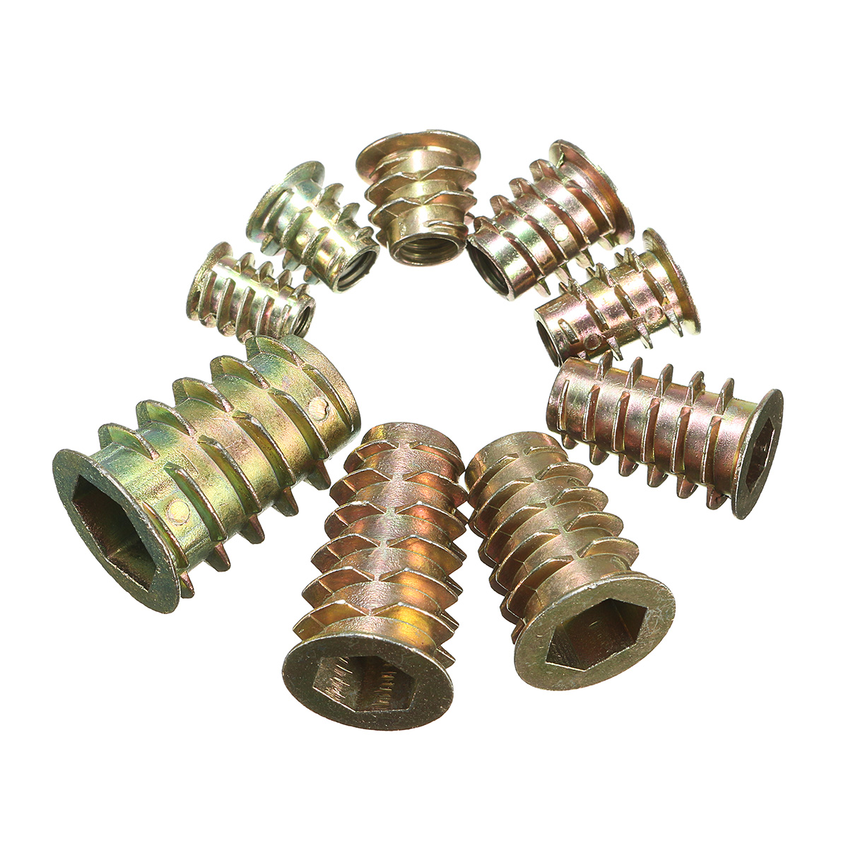 hex drive screw in threaded insert type d nut for wood with