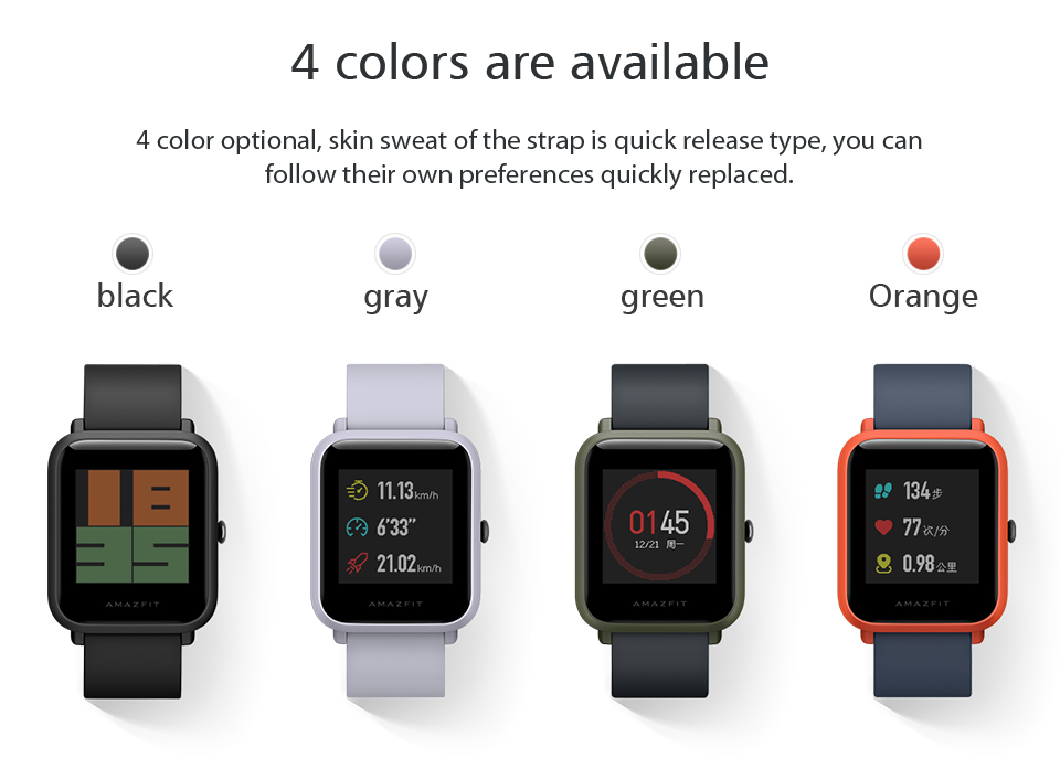 小米生态系统的原始AMAZFIT Bip Pace青年GPS IP68智能手表国际版 AMAZFIT Bip Lite Smart Watch