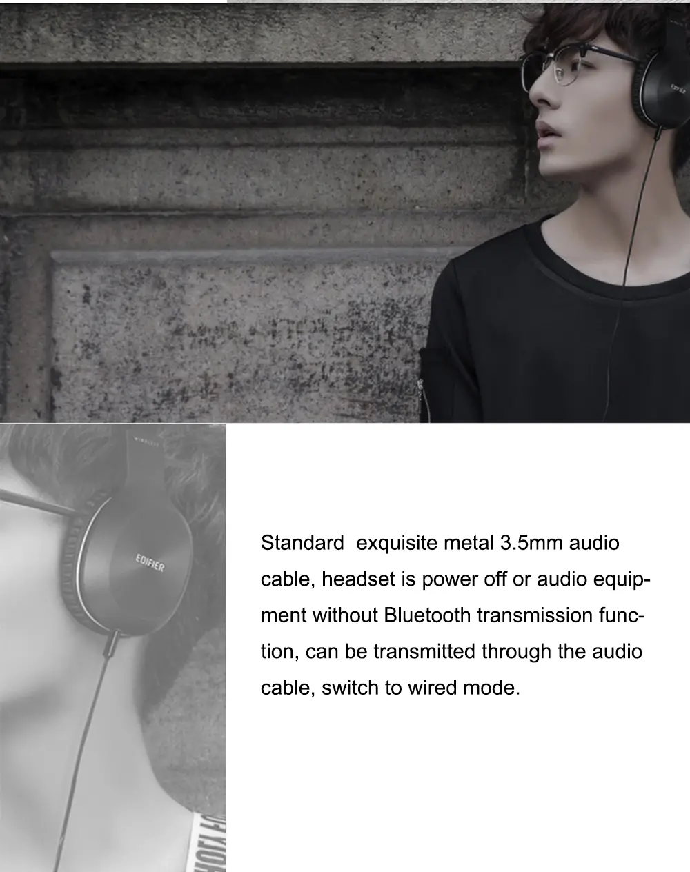 Edifier W800BT bluetooth 4.1 Wireless Headphone Stereo Sound bluetooth Headset with 3.5mm Cable