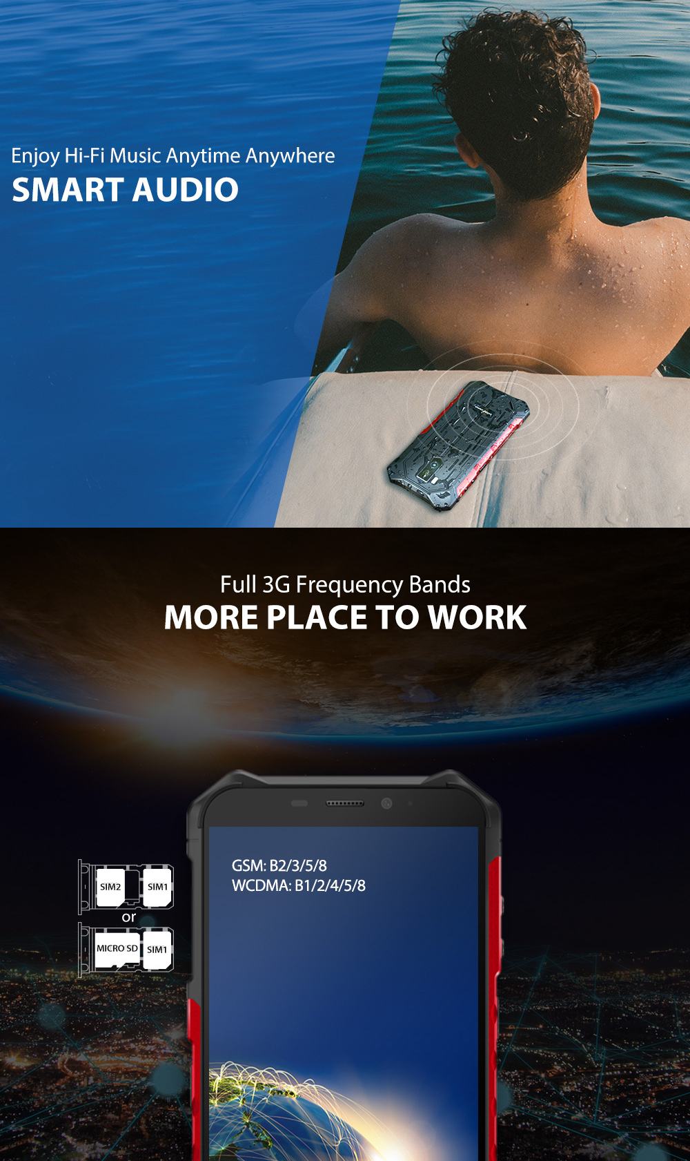 Ulefone ARMOR 3X,IP68 IP69K Waterproof,MT6580 Quad core,2GB RAM 32GB ROM,5000mAh Battery