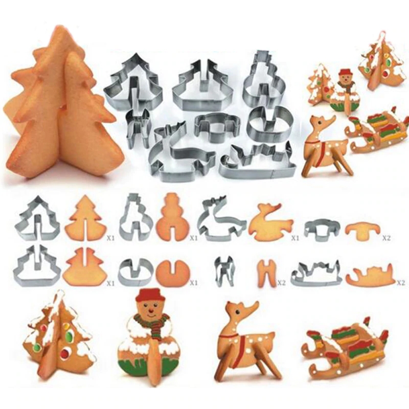 Honana 8PCS 3D формочки для выпечки рождественского печенья