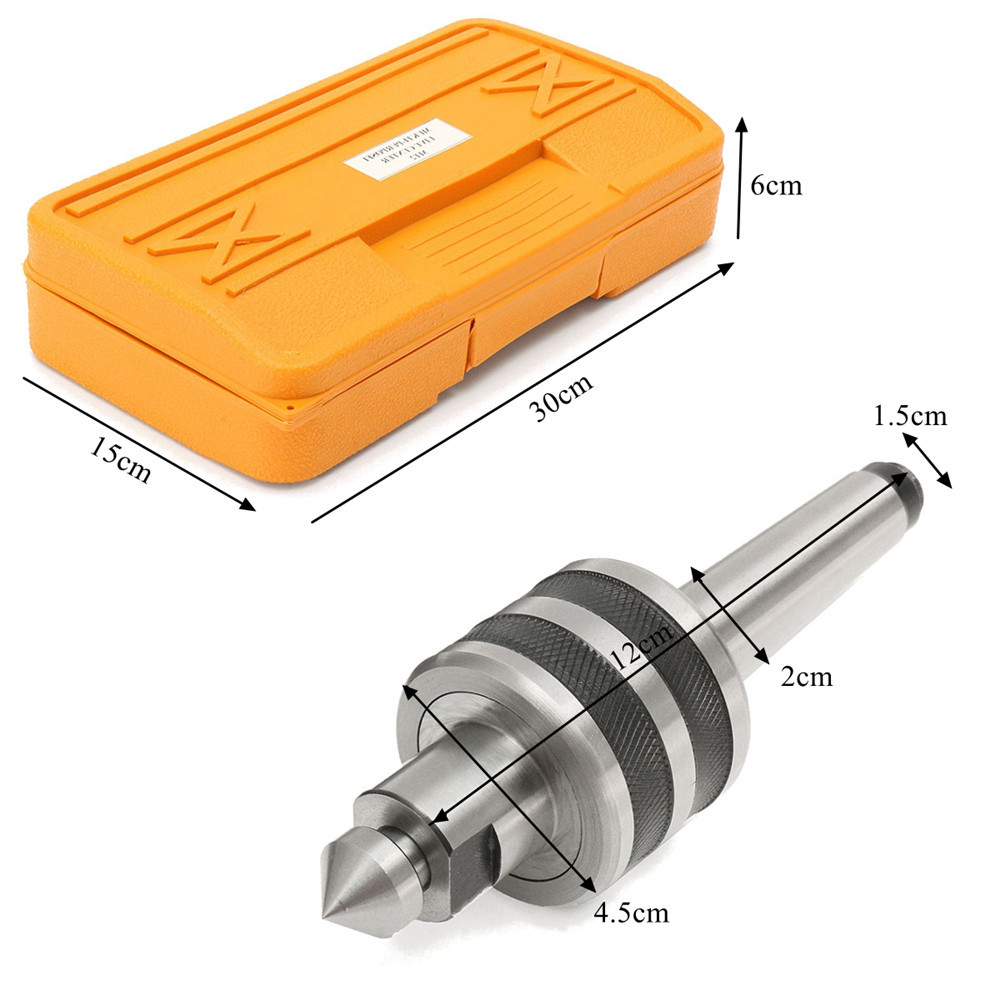 MT2 Live Center Set Morse Taper 2MT Triple Bearing Lathe Tool