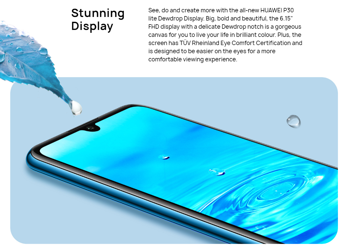 HUAWEI P30 Lite,HUAWEI P30 Lite Global Version,Kirin 710 Octa core,4GB 128GB,24MP Triple Rear Camera