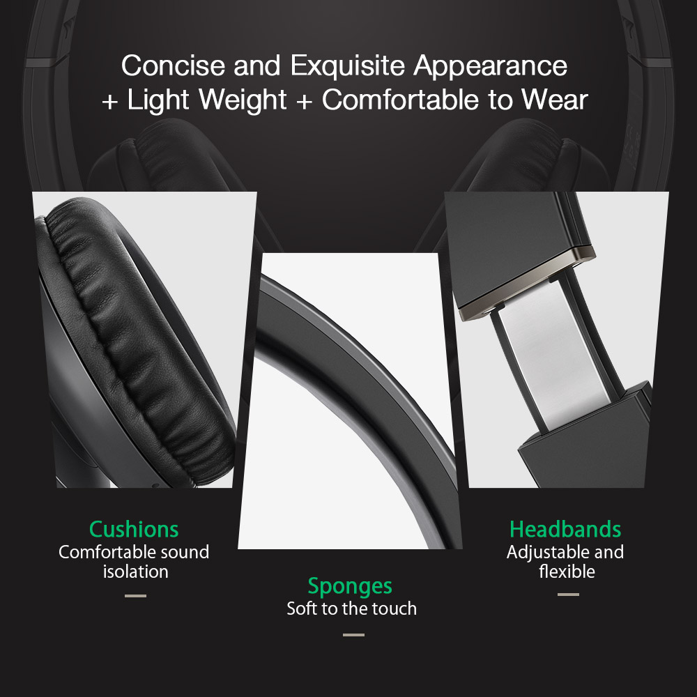 Blitzwolf® BW-HP0 Kablosuz Bluetooth Kulaklık Mic ile Taşınabilir Katlanabilir Aşırı kulak Stereo Müzik Spor Kulaklık