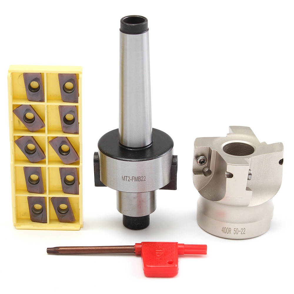 MT2 M10 50mm Face End Mill Cutter with 10pcs APMT1604 Carbide Inserts