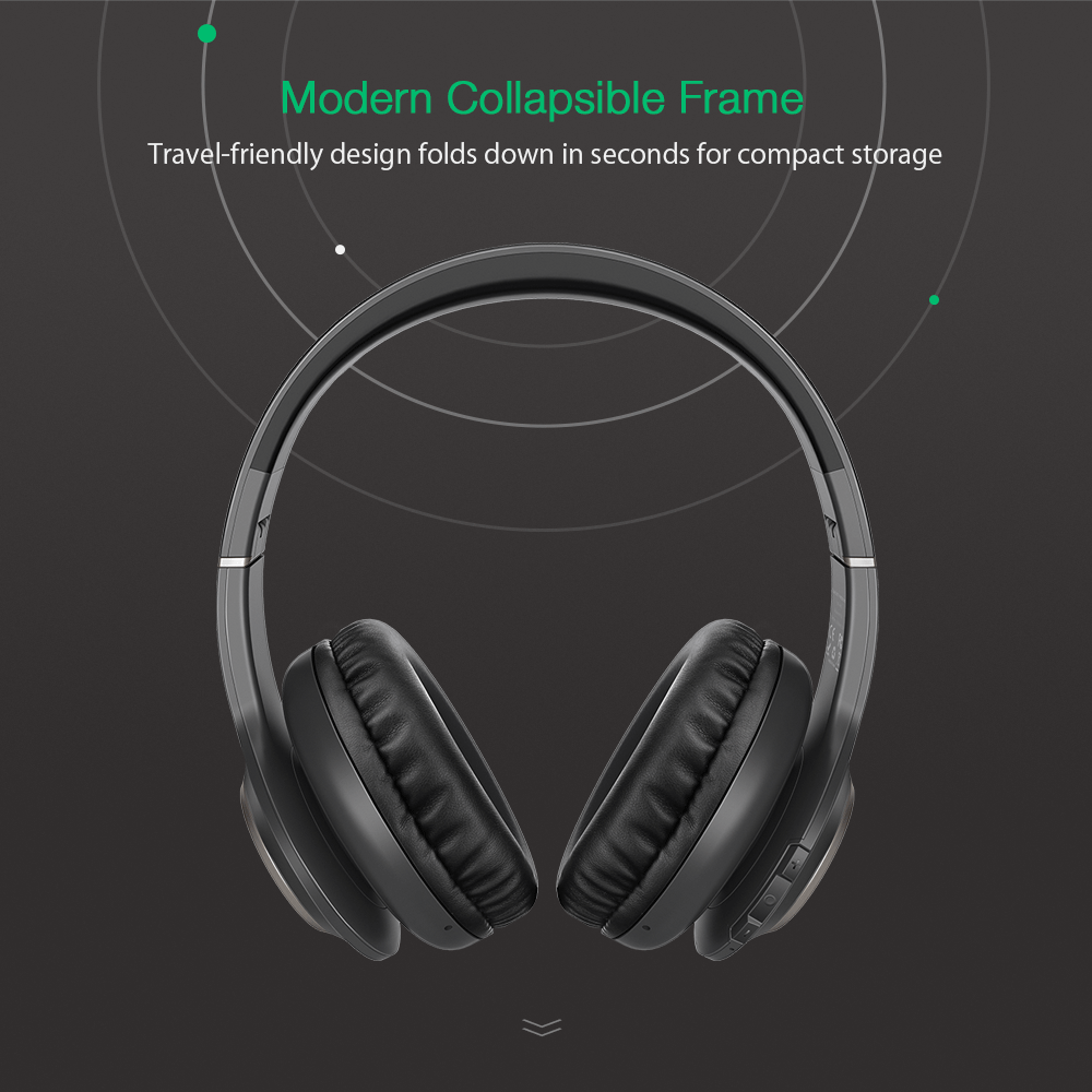 Blitzwolf® BW-HP0 Kablosuz Bluetooth Kulaklık Mic ile Taşınabilir Katlanabilir Aşırı kulak Stereo Müzik Spor Kulaklık
