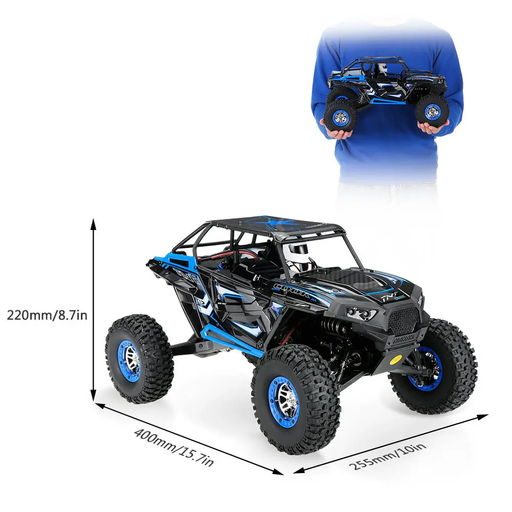 Wltoys 10428B 1/10 2.4 กรัม 4WD 30 กิโลเมตร / ชั่วโมง Rc รถ ร็อคตีนตะขาบยานพาหนะปีนเขารถบรรทุก RTR รุ่น