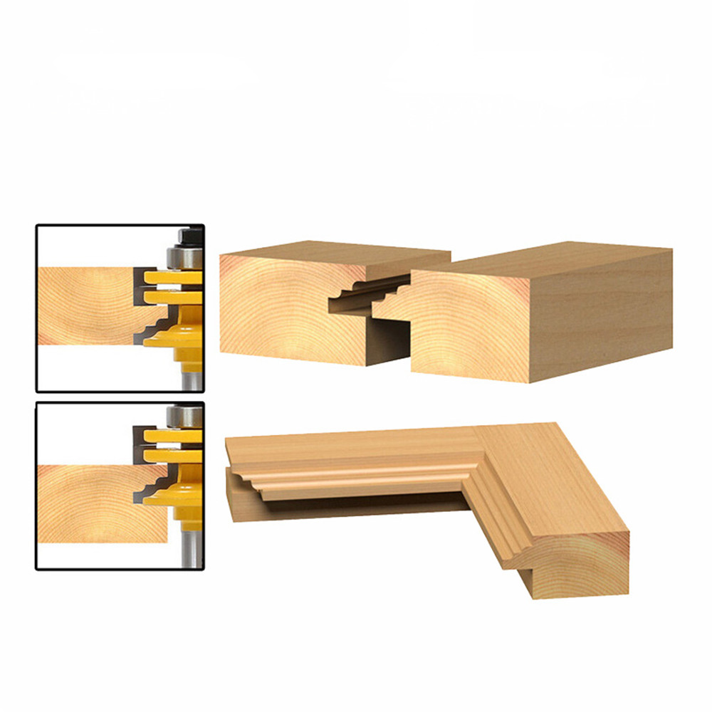 8mm Shank Glass Door Rail And Stile Reversible Router Bit Cutting Wood Milling Cutter For Wood Tool Bits