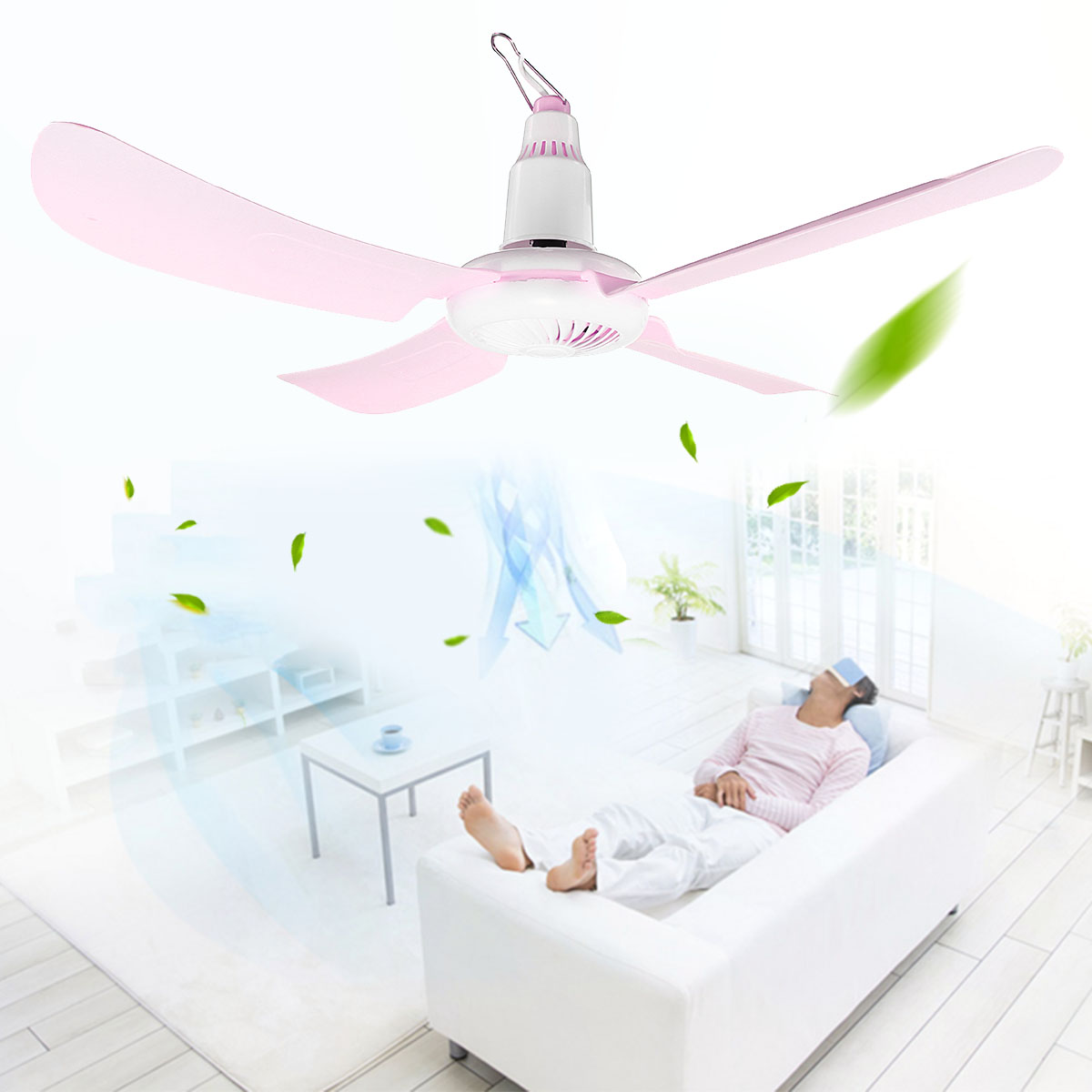 15 Watt 4 Klingen Mini Deckenventilator Lufter Tragbare Fan 220 V 600mm