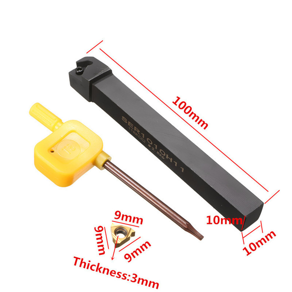 SER1010H11 Threading Turning Tool Holder with 11ER A60 Carbide Insert