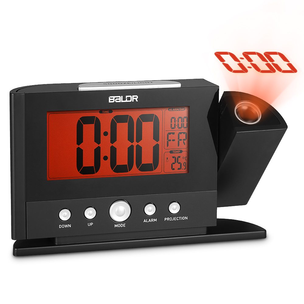 Baldr Digital Alarm Cock 180 Degree Rotation Time Projection