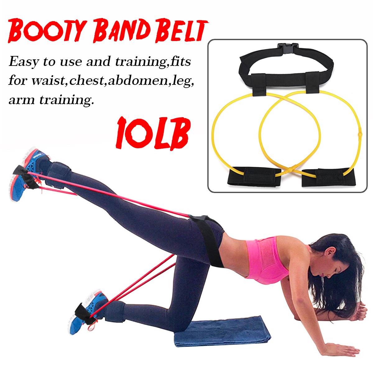 KALOAD Women 120 cm 10lb Hip Butt Booty Belt Band Body Muscles Trainer Body Lifter Exercise Tools
