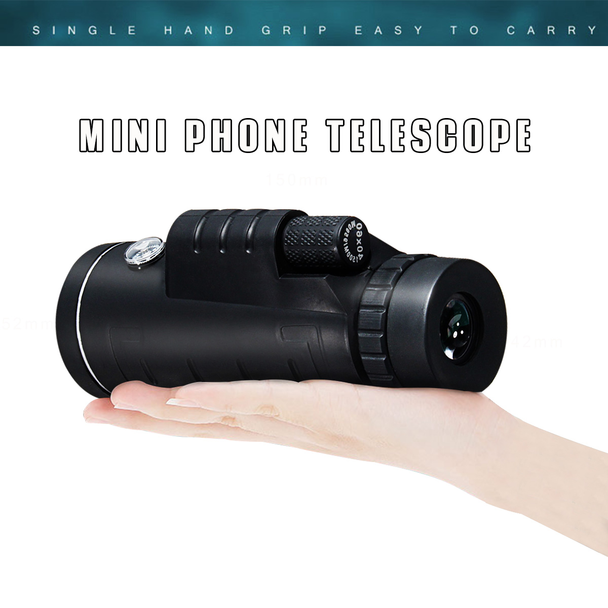 40X60 Zoom Optical Lens Monocular Telescope + Clip + Tripod For Mobile Phone