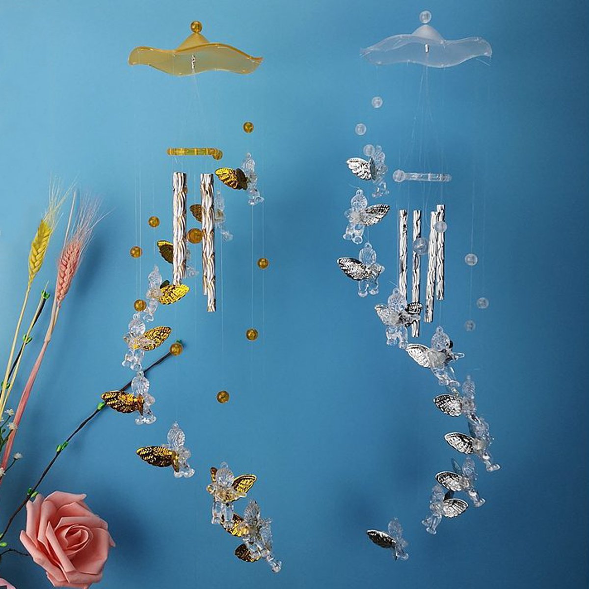 Cute Angel Wind Chimes Aluminum Tube Door Wall Hanging Home Garden
