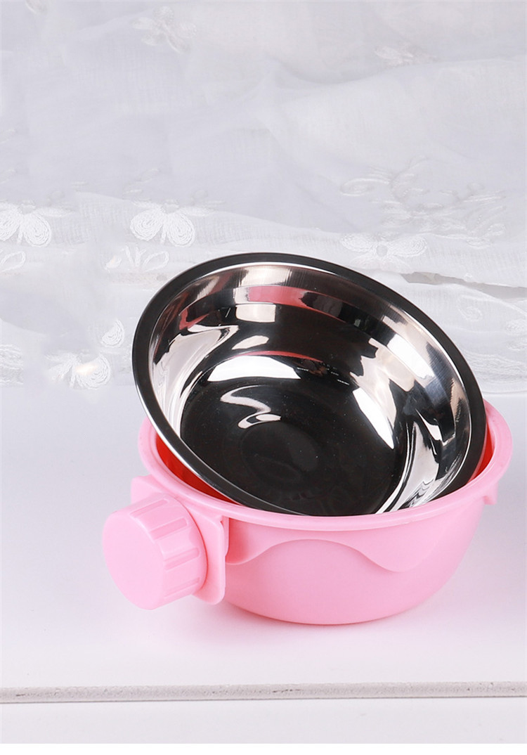 Dog Cat Hanging Bowl Stationary Drinking Bowl Stainless Steel