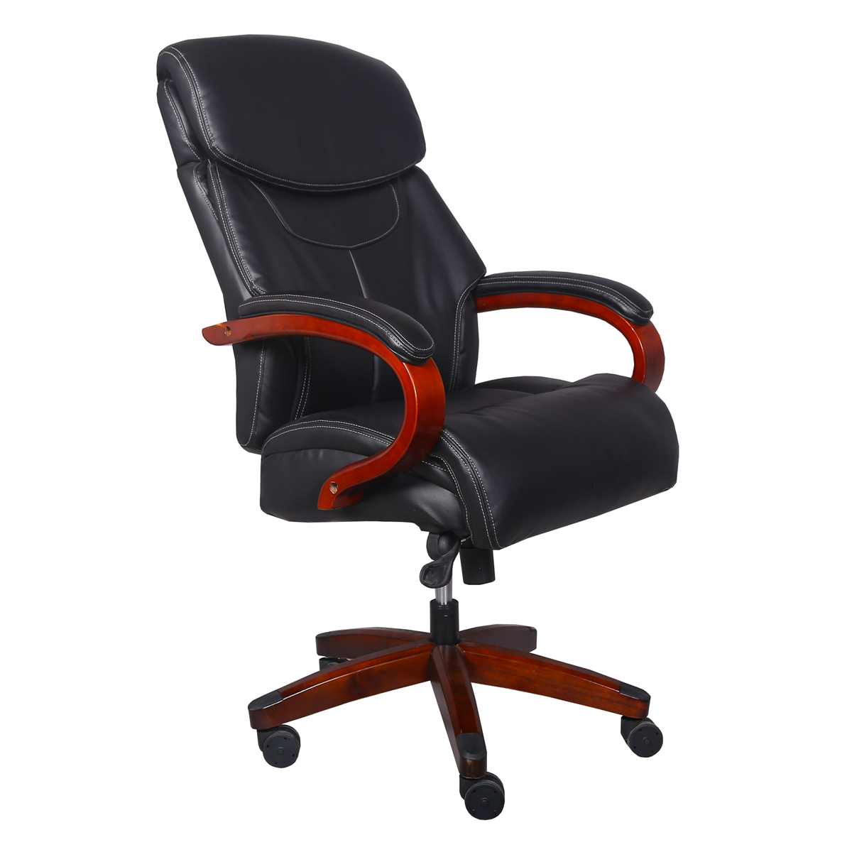 De Respaldo Alto Ejecutiva Ergonómica Cuero Pu Oficina Madera Plegable Con Brazos Silla Giratoria 76IbfvmgYy