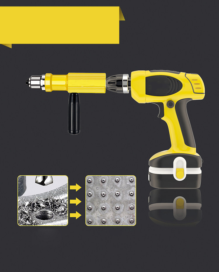 Drillpro Electric Riveter Nut Gun Riveting Tool Metal Cordless Riveting Drill Adapter Insert Nut