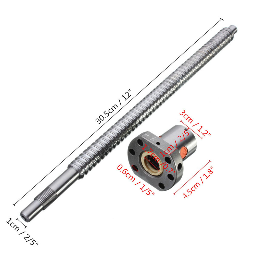 300mm Ball Screw SFU1605 Ballscrew with Nut for CNC