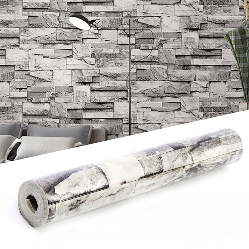 1 x Realistic Stacked Brick Stone Background Wallpaper