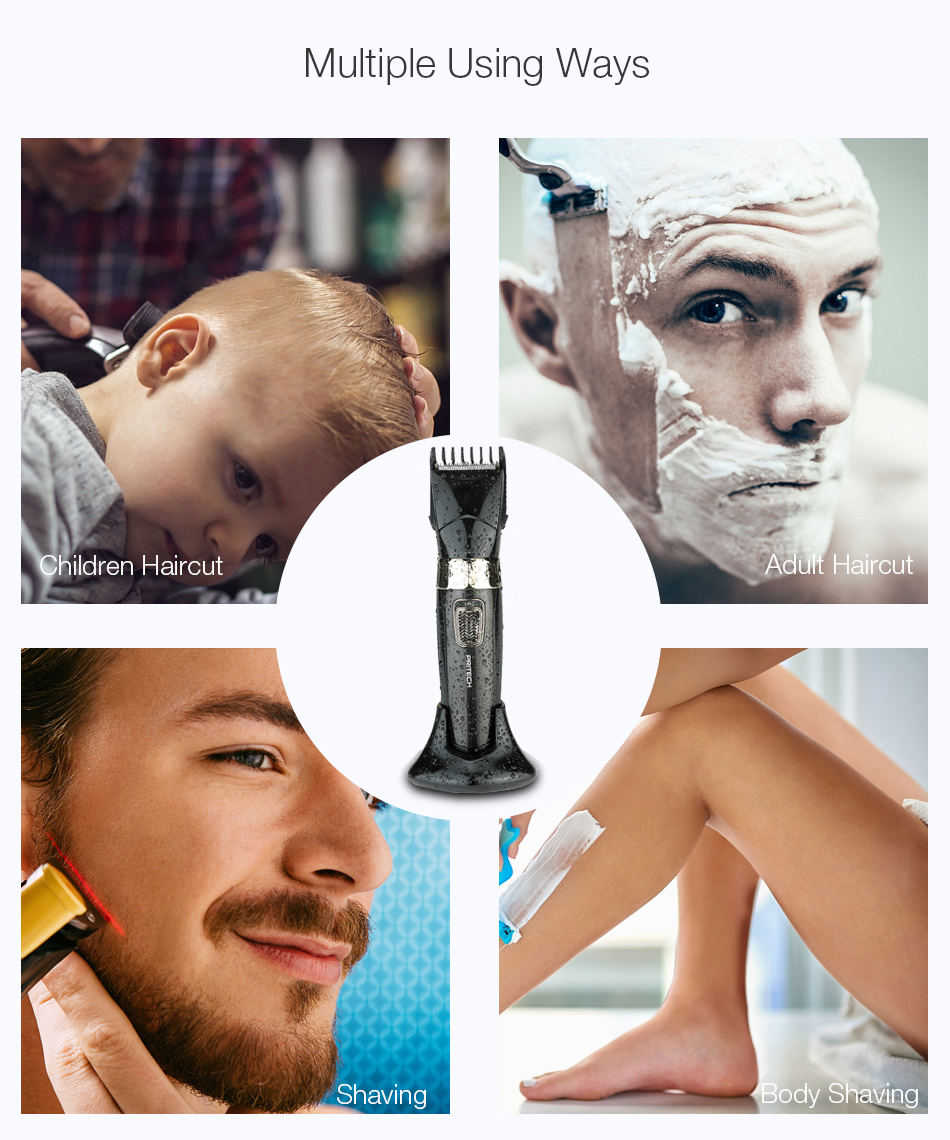 Surker Hc 7098 Waterproof Rechargeable Optional Hair Length Adjustable Shaving Trimmer Children Adults Hair Clipper