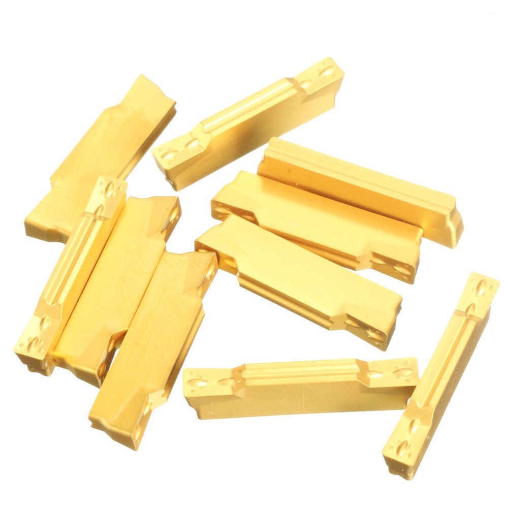 10pcs MGMN300-M Carbide Inserts 3mm Width for MGEHR/MGIVR Grooving Cut-Off Tool