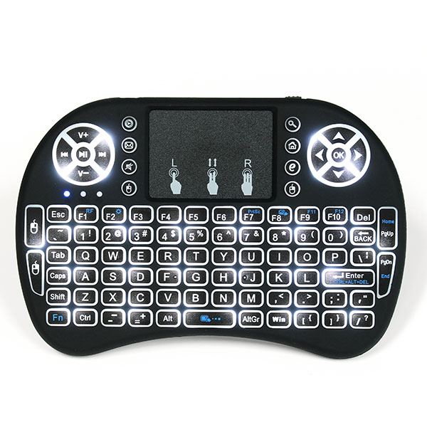 I8 2.4Ghz Mini Teclado Air Mouse Touchpad sem Fio Retroiluminado Branco I8 2.4Ghz Mini Teclado Air Mouse Touchpad sem Fio Retroiluminado Branco