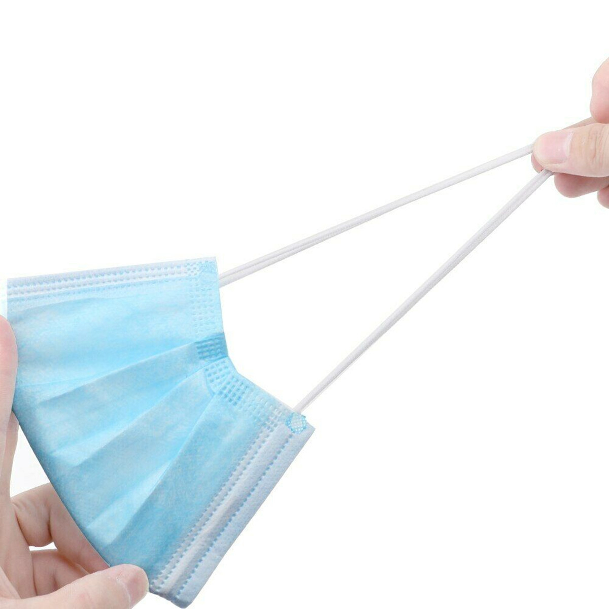 50pcs masque facial jetable masque de couverture de boucle d'oreille 3 plis