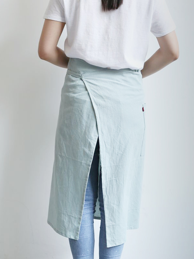 Japanese Brief Solid Color Linen Cotton Vintage Pinafore Dress