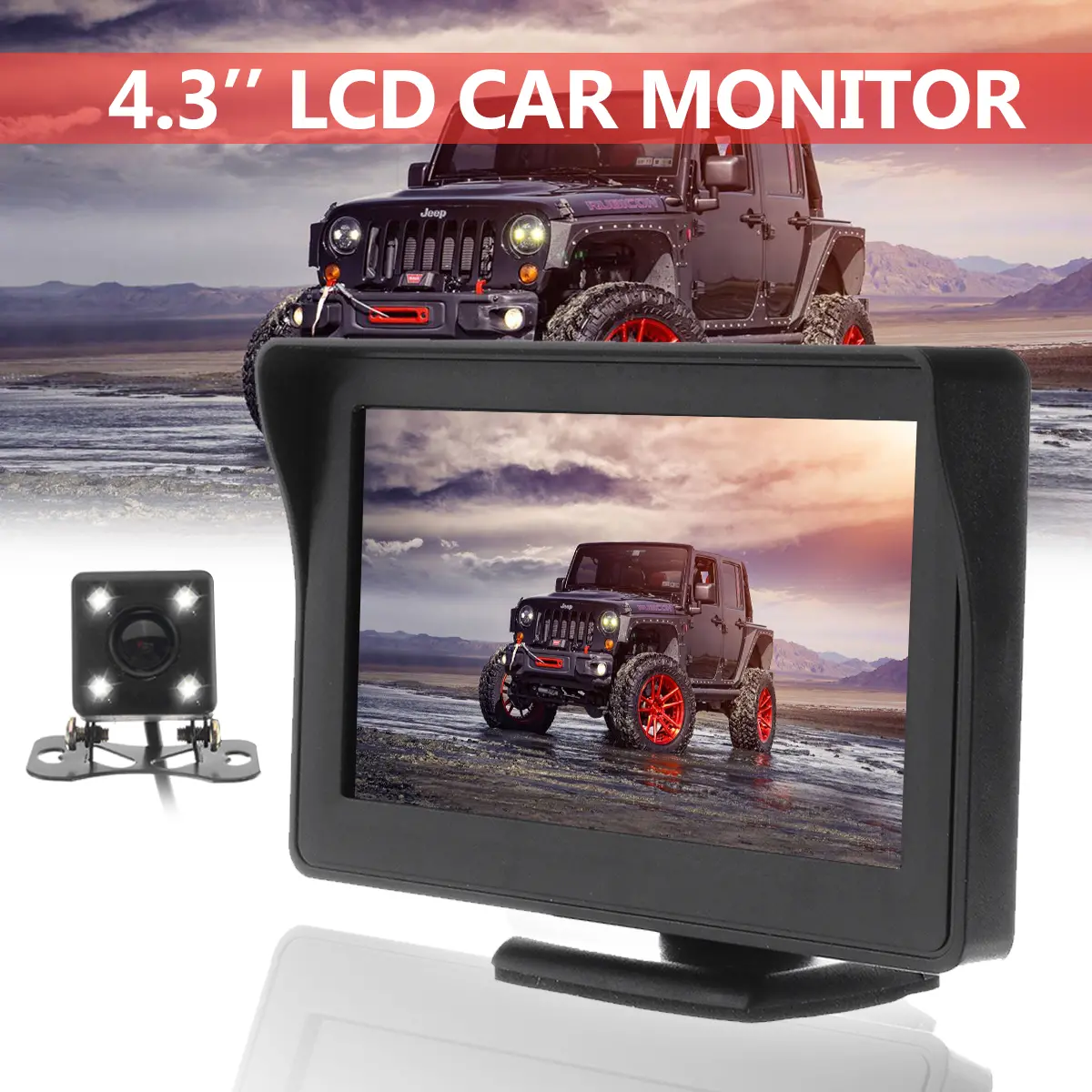 4.3 Inch TFT Car LCD Monitor Car Rear View Reverse Night Vision Backup Camera Kit 4.3 Inch TFT Car LCD Monitor Car Rear View Reverse Night Vision Backup Camera Kit