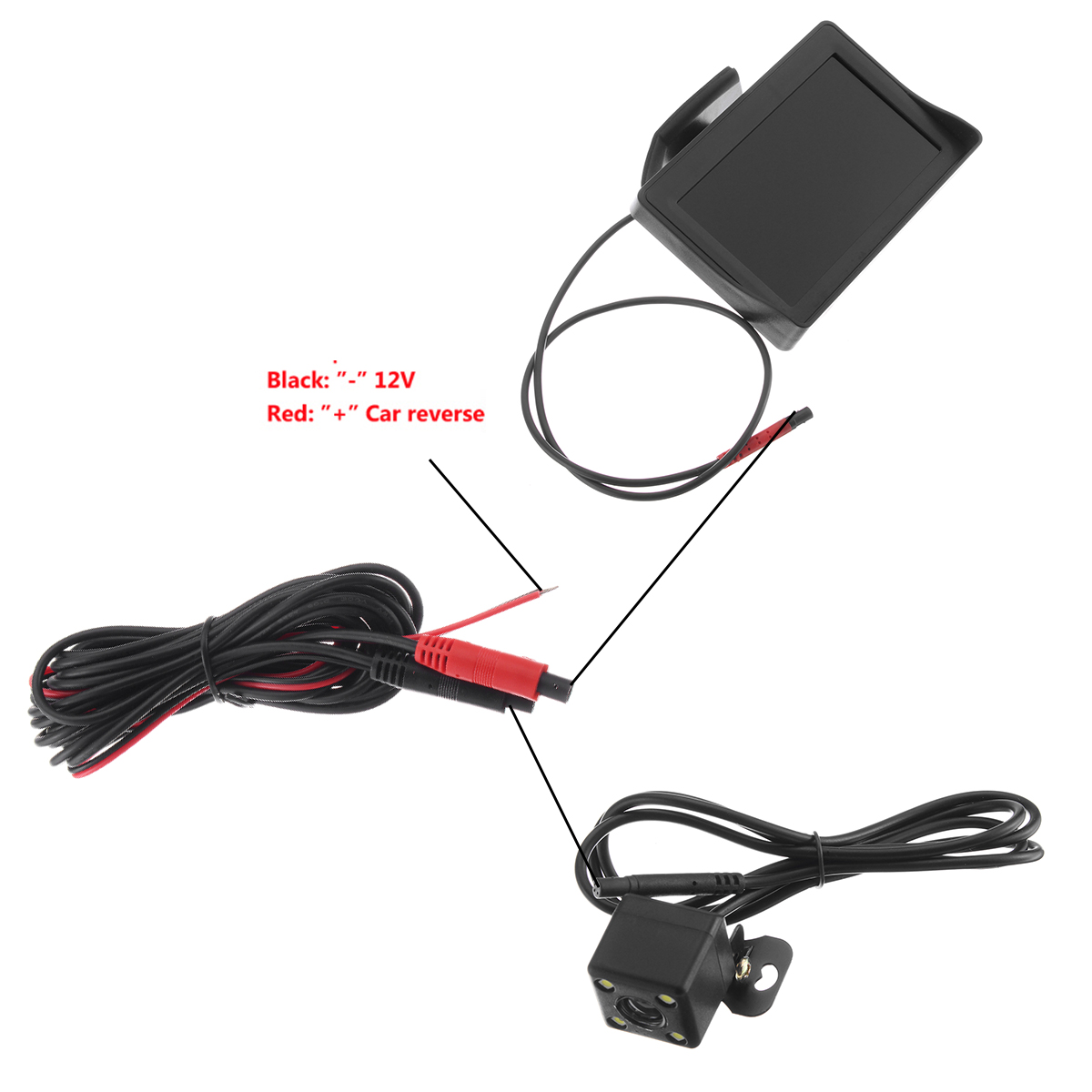 4.3 Inch TFT Car LCD Monitor Car Rear View Reverse Night Vision Backup Camera Kit 4.3 Inch TFT Car LCD Monitor Car Rear View Reverse Night Vision Backup Camera Kit