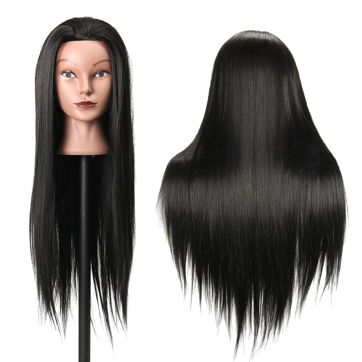 27inch Black 30 Human Hair Hairdressing Training Mannequin Practice Head Salon Profession