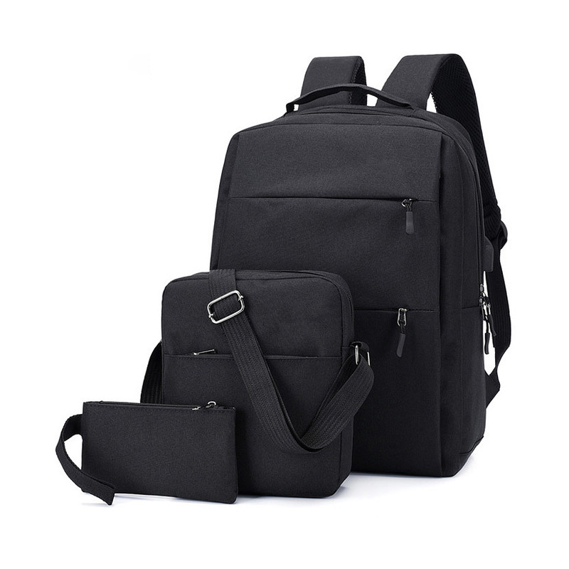 3 pieces bag 20.8l range 15.6-inch USB charging laptop bag against waterproof shoulder bag pen bag for camping travel