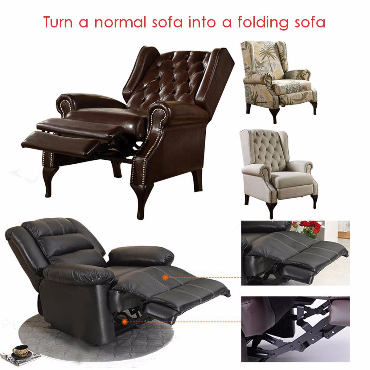 1 Paar Diy Lift Halterung Stuhl Sofa Bett Rahmen Verstellbare Winkel Mechanismus Scharnier Hardware